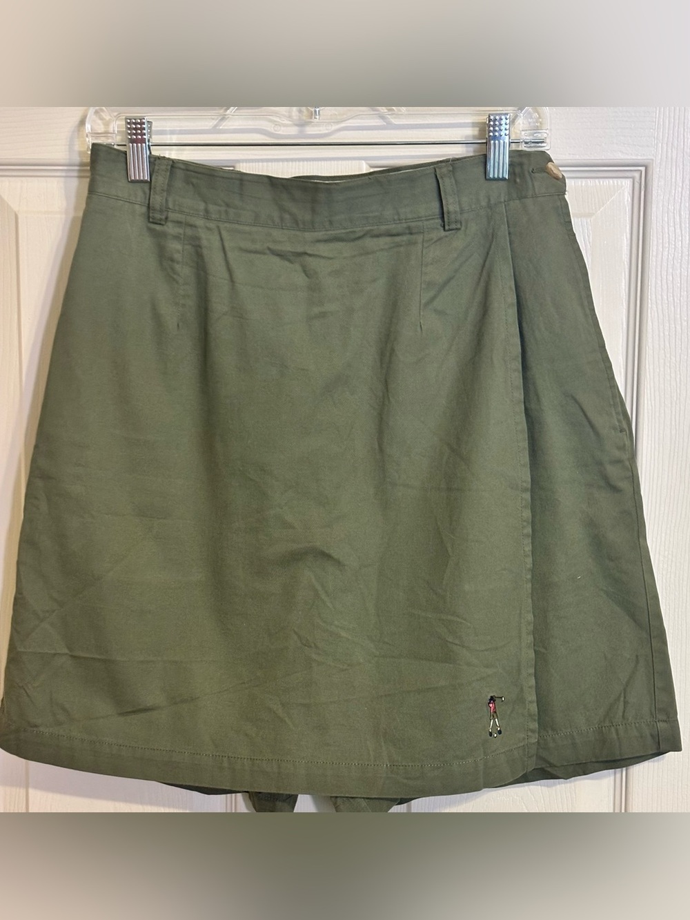 Vintage 90s Pivot Rules Golf Skort Women's Size 12 Solid Green Embroidered Retro